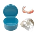 thumbnail image 2 of FNGZ Cleaning Supplies Denture Bath Box Case Dental False Teeth Storage Box With Hanging Net Container Household Tool Light Blue, 2 of 6
