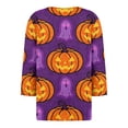 thumbnail image 5 of Halloween Womens Shirts Funny 3/4 Sleeve T Shirts Spooky Pumpkin Ghost Printed Tops Horror Button V Neck Pullover Holiday Three Quarter Length Blouses, L, 5 of 5