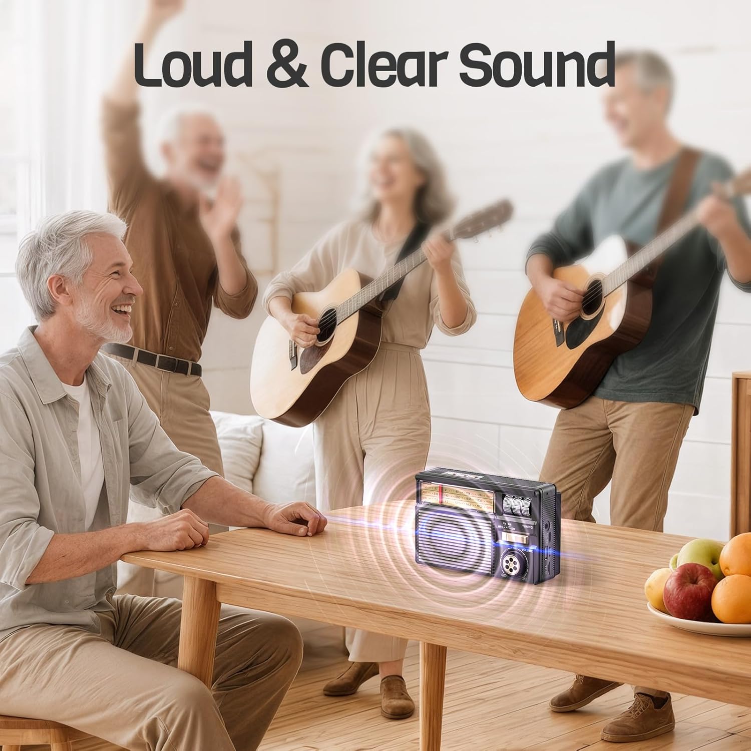 Portable Radio FM/AM/SW,Retro Bluetooth Speaker,Vintage Transistor Radios,TF Card/USB Playback,USB-C/Solar Battery Operated,Lanyard,Small Radios for Home Kitchen Outdoor,Gifts for Seniors Elderly