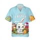 thumbnail image 4 of Camisas de feliz día de Pascua para hombres, camisa hawaiana informal con estampado 3D de huevo, blusas con botones de conejo de dibujos animados, 4 of 5