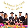 thumbnail image 4 of Graduation Banner Party Banners, "She Believed She Could So She Did", Gold, 19.6 ft, 4 of 4
