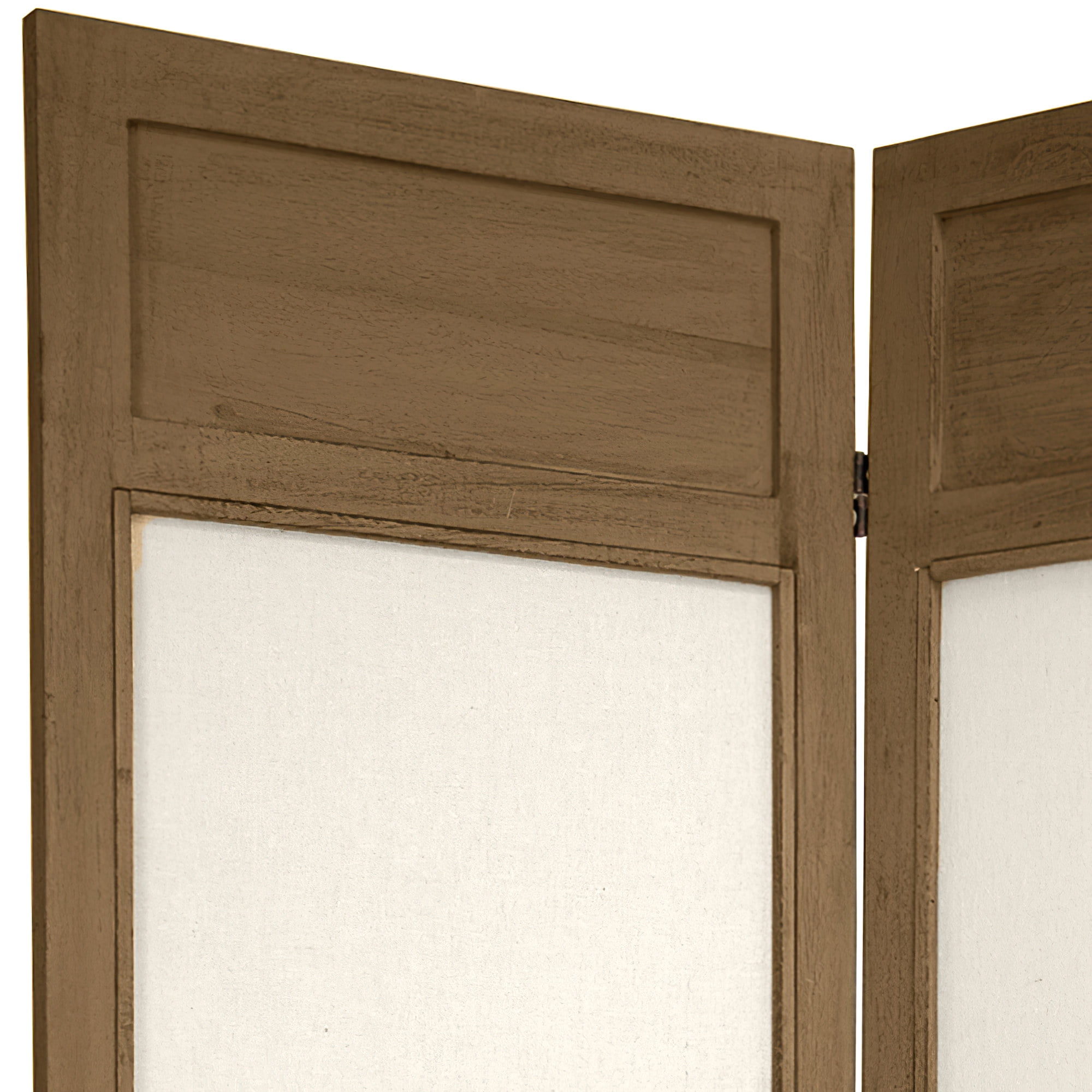 Oriental Furniture 5 1/2 ft. Tall Solid Frame Fabric Room Divider, burnt grey color, 6 panel