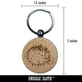 thumbnail image 2 of Startled Spiny Puffed Pufferfish Funny Fugu Round Keychain Charm Tag - Engraved Wood, 2 of 6