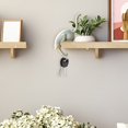 thumbnail image 4 of 3D Hanging Cat Figurine Ornament, Minimalist White Ceramic Curiosity Cat Statue, Edge Perched Animal Sculpture Decor for Shelf Cabinet Tabletop Home Living Room Art Decoration Ornament, 4 of 6