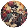 thumbnail image 3 of Guitar Skeleton Rock Floral Medallion Round Rug - Small Round Area Rug, Soft Non-Slip Machine Washable Bedroom Mat Indoor Accent Entry Carpet for Office Desk Dorm Hallway, 3 of 7
