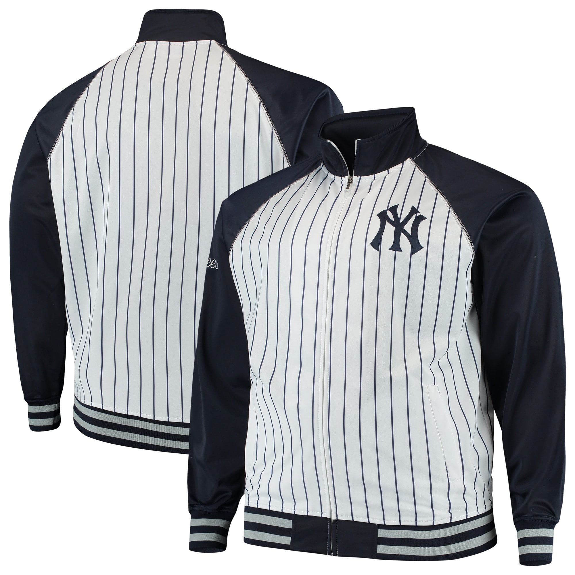 New York Yankees Majestic Big & Tall Pinstripe Tricot FullZip Jacket
