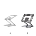 thumbnail image 2 of facefd Support pour Ordinateur Portable, Alliage de Bureau, Support Antidérapant, Base Universelle, Double Couche Réglable, Support de Refroidissement Stable, Maison, Dortoir, Argent, 2 of 5