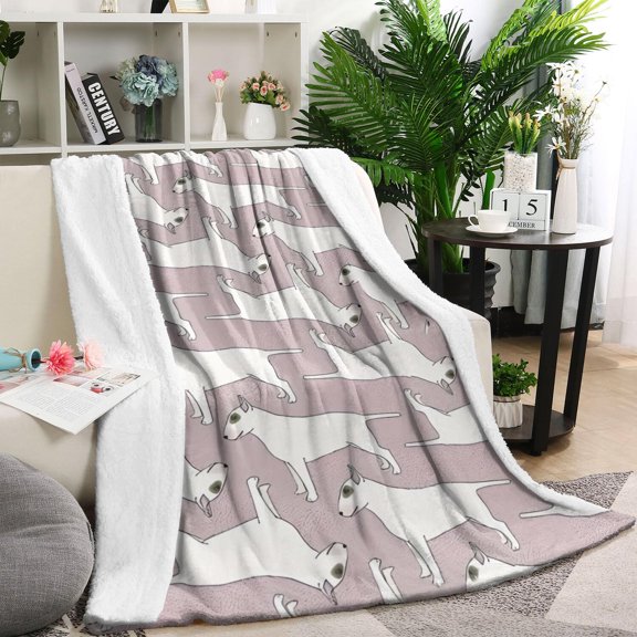 Vintage Bull Terrier Blanket,Comfortable Soft Flannel Throw Blanket,All Season,Warm Lightweight Blankets for Sofa Bed Couch Living Room Chair,40"x50"