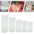 thumbnail image 4 of ToppiJoy Cylinder Pedestal Stands, Display Round Decor Backdrop, Metal Round Cylinder Plinths Dessert Table Display Pillars for Birthday Wedding (Clear, 5Pcs), 4 of 9