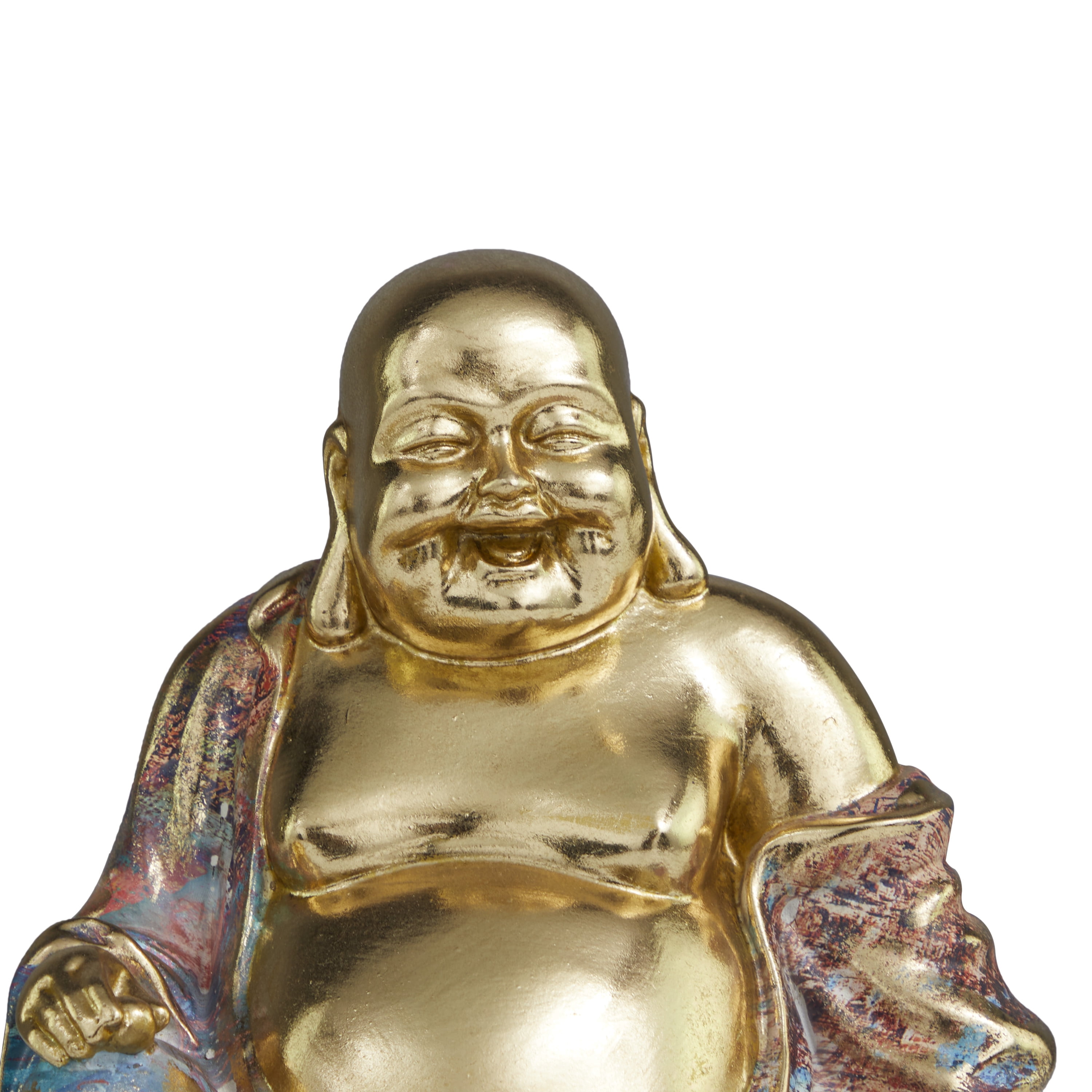 10" x 11" Multi Colored Resin Buddha Sculpture, by DecMode