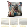 thumbnail image 4 of Orinice   of July Throw Pillow Cushion Cover, Jack Russell Celebrating Independence on an Old Glory Pillow with Sunglasses, Decorative Square Accent Pillow Case,  White, 4 of 5