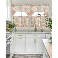 thumbnail image 5 of Orange Starfish Kitchen Curtains Swag Valance and Tier Curtains Set 36 Inch Length, Rustic Ocean Coastal Shells Conch Coral Rod Pocket Drape Panels Pair Swag Curtain for Bathroom/Cafe/Window, 5 of 6