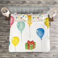 thumbnail image 3 of Ambesonne Festival Quilted Bedspread Set 3 Pcs, Watercolor Birthday, Queen Size, Multicolor, 3 of 3