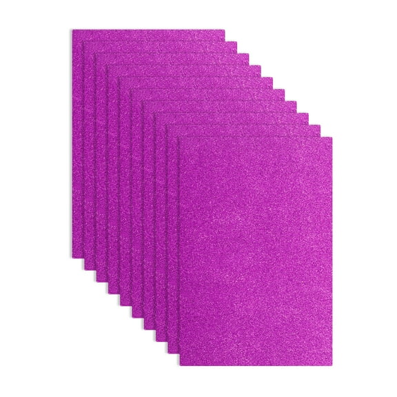10 Pack Purple Glitters Foam Sheets, 8 x 12 Inch Self-Adhesive Sparkle EVA Foam Sheets for Crafting(1.5mm Thick)