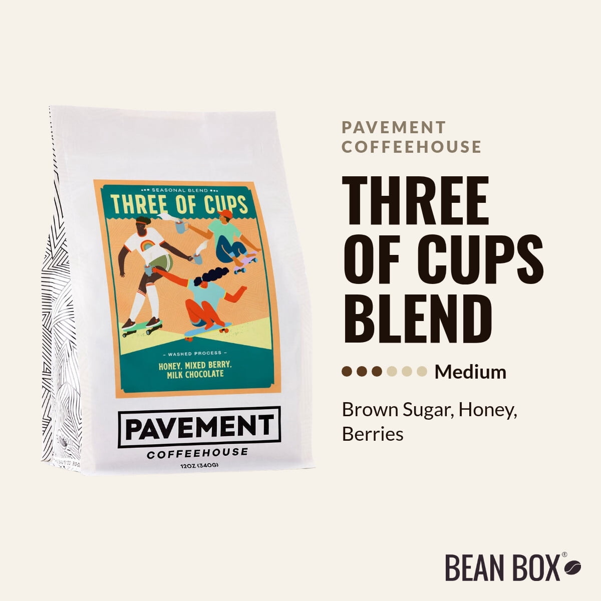 Three of Cups Blend - Roasted by Pavement Coffeehouse - Freshly Ground Coffee - 2lb Bag