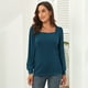 thumbnail image 4 of Blusa de manga larga Nikou con Mangas abullonadas para mujer color puro, 4 of 8