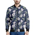 thumbnail image 5 of Chaqueta con cremallera con estampado de flores de narciso y lirio para hombre, sudadera informal de manga larga con estampado 3D de plantas, abrigo de calle, chaquetas holgadas, 5 of 5