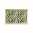 thumbnail image 1 of Colorful Wall Art with Frame, Repetitive Banana Pop Art Pattern with Retro Background, Printed Fabric Poster for Bathroom Living Room, 35" x 23", Yellow Dark Blue Grey, by Ambesonne, 1 of 2