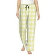thumbnail image 2 of Kdxio Women's Comfy Stretch Lemon Yellow CheckboardPrint Drawstring Pajama Pants-Small, 2 of 9