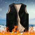 thumbnail image 2 of IROINNID Men's Sleeveless Solid Color Casual Autumn And Winter Warm Vest Jacket Thick Lamb Wool Plus Size Vest, 2 of 9
