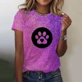 thumbnail image 2 of Liamobondopolis - Camiseta con estampado de pata para mujer, camisetas de manga corta con estampado de pata para mamá de perro, 2 of 5