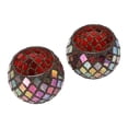 thumbnail image 4 of Tea Color Mosaic Glass Candle Holder Hand Crafted Scented Candle Cup LED Light Stand for Home, 4 of 14