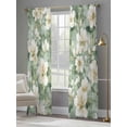 thumbnail image 5 of Sage Green Spring Floral Semi Sheer Curtains 84 Inch Length 2 Panels Set, Summer Botanical Farmhouse Sheer Kitchen Curtain Privacy Voile Window Curtain for Living Room Bedroom Rod Pocket Drapes, 5 of 7