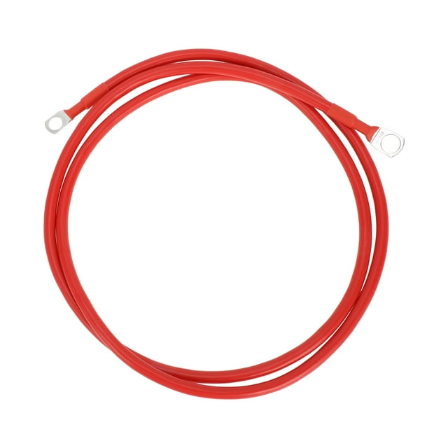 Cable Inversor de Batería de Cobre Estañado de 4.5FT con Terminales de 3/8" Lug y 5/16" Lug de 7 AWG Gauge - 1 Pc Rojo