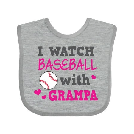 

Inktastic I Watch Baseball with My Grampa Gift Baby Boy or Baby Girl Bib