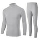 thumbnail image 1 of Conjuntos de ropa interior térmica para hombre, cuello medio liso, mangas largas, pantalones con cintura elástica, conjunto de ropa interior cálida de alta elasticidad, traje de poliéster para hombre, 1 of 3