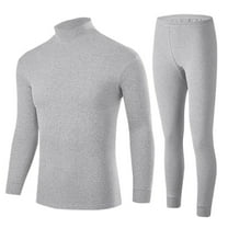 Pitauce Long Johns for Men Thermal Underwear Long Sleeve Pullover Tops with Bottom Stretchy Base Layer Set for Winter