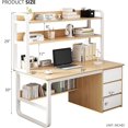 thumbnail image 2 of Desk，Work Desk，Office Table， Industrial Computer Desk with Hutch and 3 Drawer Workstation for Home Office 39 Inch Gray, 2 of 5