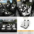 thumbnail image 3 of Yuyamidu Beer Car Seat Cover Set Green Camo Steering Wheel Cover Seat Belt Strap Cover Cup Holder American Flag Car Sun Visor Handbrake Gear Shift Knob Cover Rearview Mirror Cover Keychain 16 Piece, 3 of 7