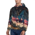thumbnail image 3 of Uemuo Abstract Peacock Painting Pattern Men's Hoodie - Casual Pullover Hoodie with Kangaroo Pocket, Stylish Hooded Sweatshirt for Everyday Wear-4X-Large, 3 of 7