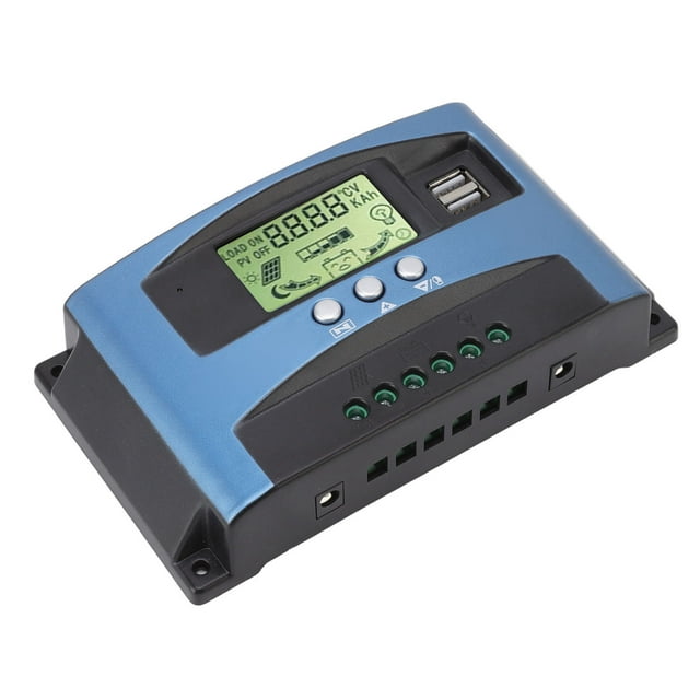 Controlador De Carga Solar MPPT, 100A 1300W 12V 2600W 24V CON PANTALLA LCD DE PANTALLA GRANDE, PARÁMETROS DE CARGA Y DECARGA AJUSTABLES PARA ADAPTACIÓN AUTOMÁTICA DE 12/24 V