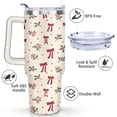 thumbnail image 3 of Seamless Pattern Red Bowknot and Holly 40 Oz Tumbler with Handle Lid and Straw Stainless Steel Double Walled Vacuum Insulated Cup Merry Christmas Gifts Tumbler for Women Men Friends Outdoor Indoor, 3 of 6