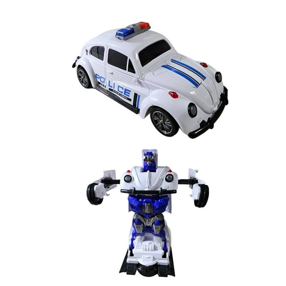 Carro De Pilas Transformable Con Vapor, Luz Y Sonido, Police Vocho