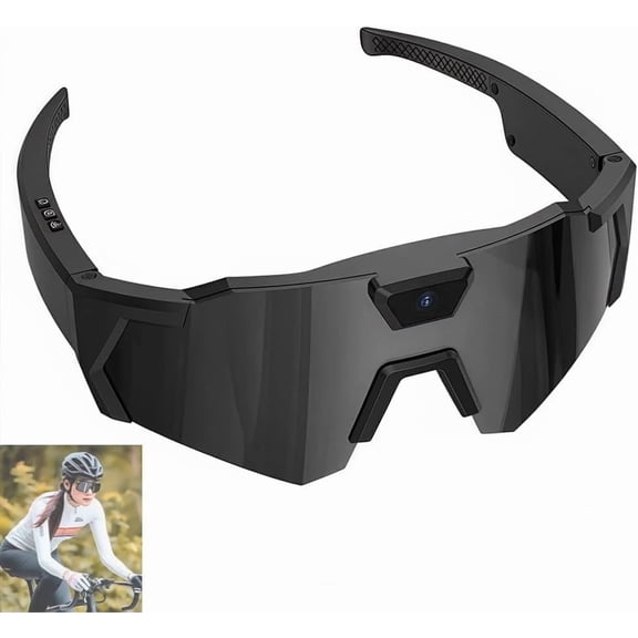FOLYX Glasses 4K Baseball Glasses with Camera Smart Camera Glasse for Men Women Sunglasses with Cameras and Audio Video Recording Glasse and WiFi Action Sports for Cycling Hiking