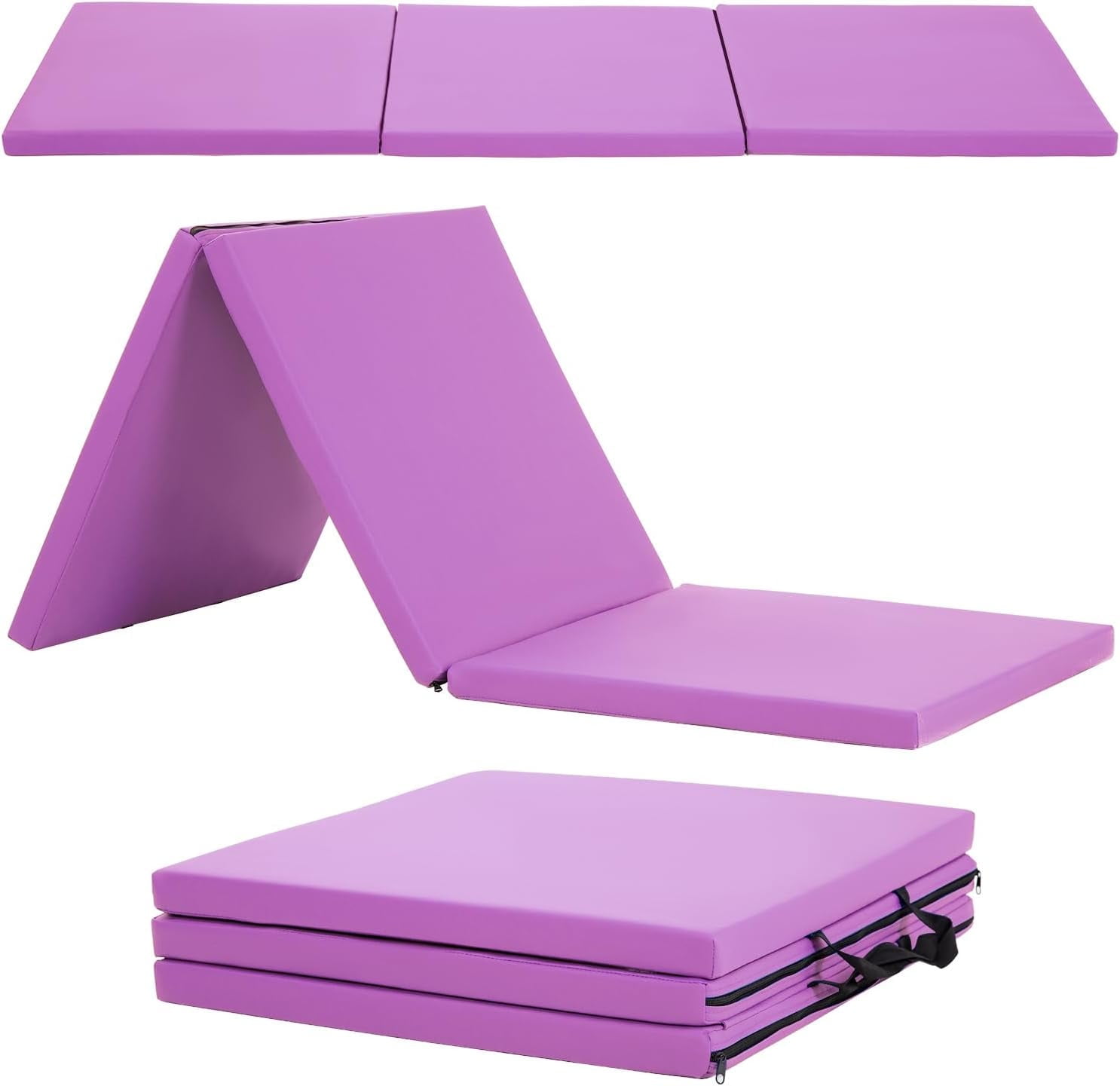 YRLLENSDAN Gymnastics Mat Wrestling Mat Gym Mat Thick Yoga Mat 2 Inch Tumbling Mat for Gymnastics Home Workout Floor Mats for Home Gym, Purple