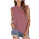 thumbnail image 1 of Blusas de Verano Ligeras para Mujeres, Moda Color Sólido sin Mangas Encaje Cuello en V Tanque para Ocasional Y Fiesta, 1 of 6