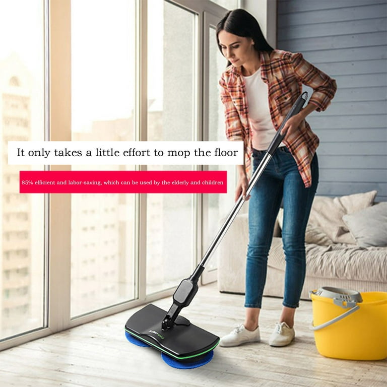 Vbvc Cordless Electric Mop,Electric Spin Mop,Powerful Floor Cleaner,Polisher for Hardwood,Tile Floors,Quiet Cleaning & Waxing,Extendable Mop, Size: 34