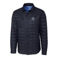 thumbnail image 2 of Men's Cutter & Buck Navy Penn State Nittany Lions Rainier PrimaLoft Eco Insulated Quilted Button-Up Shacket, 2 of 3