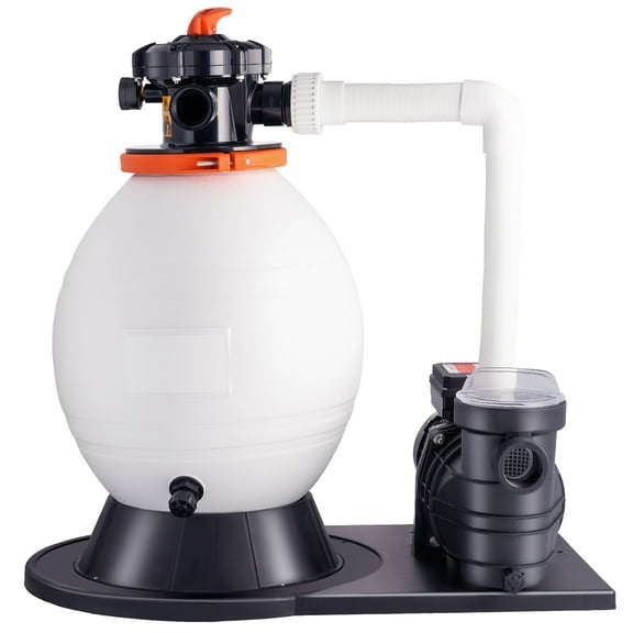 SKYSHALO 3500 GPH Flow 16" 6-Way Valve Sand Filter Above Ground with 1 HP Pool Pump