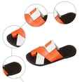thumbnail image 3 of Rokment Women's Color Block Flat Flip Flops Slides Sandals Fashion Casual Leather Low Heels Beach Slip on Summer Shoes for Woman Orange Size 7, 3 of 5