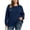 Navy, variant on cocolona Womens Plus Size Sweaters Oversized Crew Neck Long Sleeve Ribbed Shirts Casual Fall LightWeight Tops