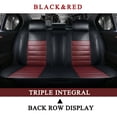 thumbnail image 3 of 5 Seats Car Front Rear Full PU Leather Breathable Car Seat Cover Cushion Mat With Pillow for 4 Seasons, 3 of 7