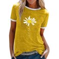 thumbnail image 2 of Innerwin Tee Design Lettres Hauts pour Femmes Été Manches Courtes T-Shirt Décontracté Jaune L, 2 of 7