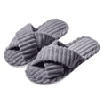 thumbnail image 6 of Mostsola Slippers for Women Memory Foam Corduroy House Slippers Comfort Open Toe Slides Sandals, 6 of 9