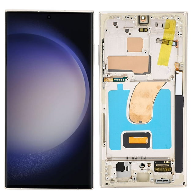 Ymiko Galaxy S23 Ultra 5G SM S918B EU Phone Screen Replacement 6.8 Inch Digitizer Assembly With Frame Repair Tools