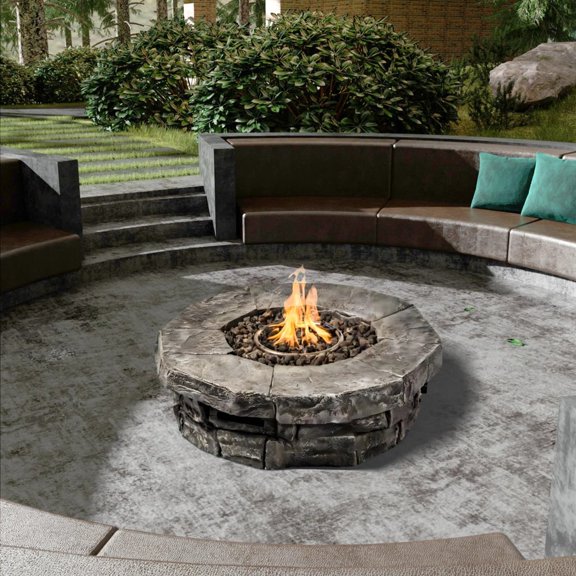 Mondawe 39" Round Outdoor Fire Pit Table